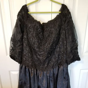 Black Special Occasion Off the Shoulder Dress